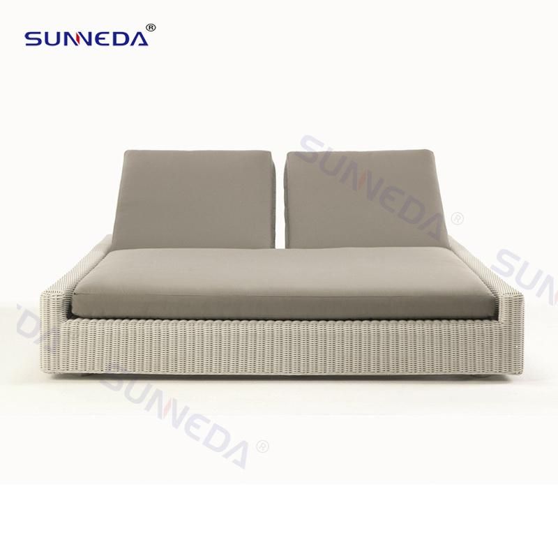 Rattan Aluminum Leisure Lounge Double Seat Garden Daybed