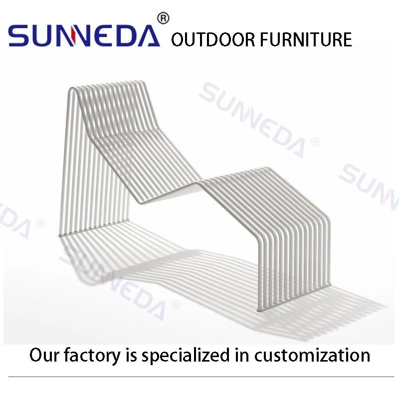 Aluminum Frame Ergonomic Bending Simple Elegant Outdoor Beach Single Bed