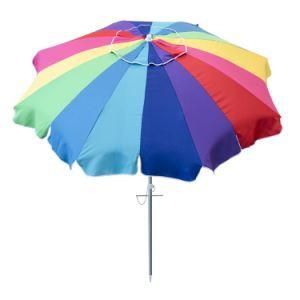 Colorful Rainbow Beach Umbrella with Tilt