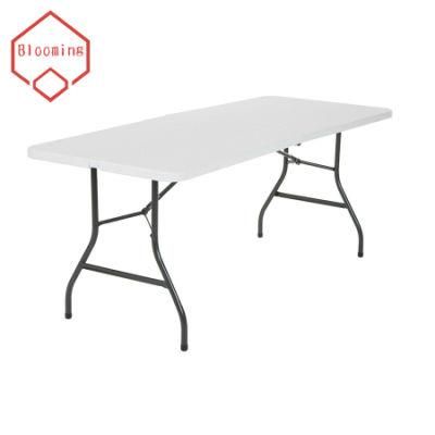 White Centerfold Portable Outdoor 6 FT Folding Plastic Table for Picnic