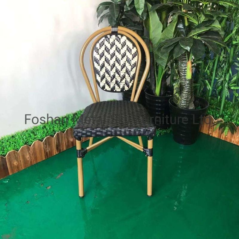 Outdoor Aluminum Wooden Garden Hotel Patio Rope Teslin Rattan Chair
