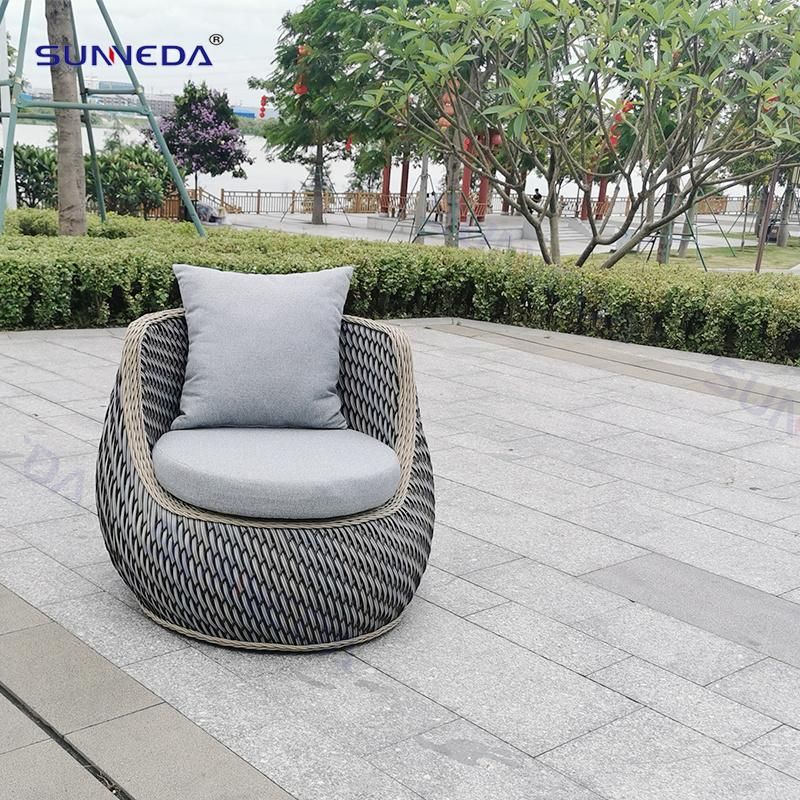 Modern Hotel Coffee Rattan Round Sofa Garden Outdoor Furniture