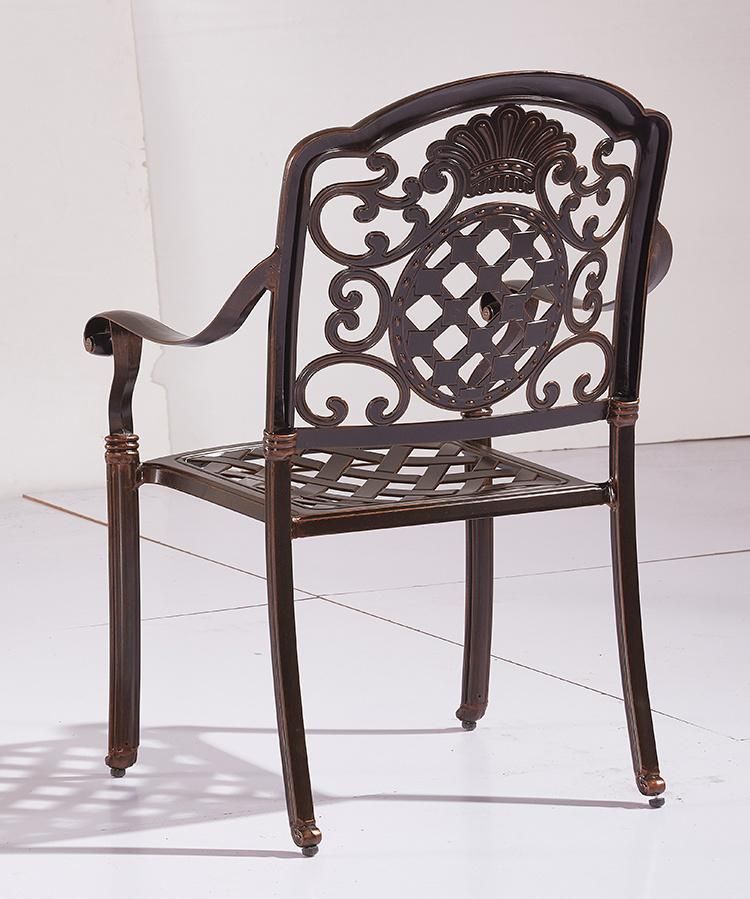 Hot Sale 4 Seater Cast Aluminum Chairs Outdoor Chairs Stackable