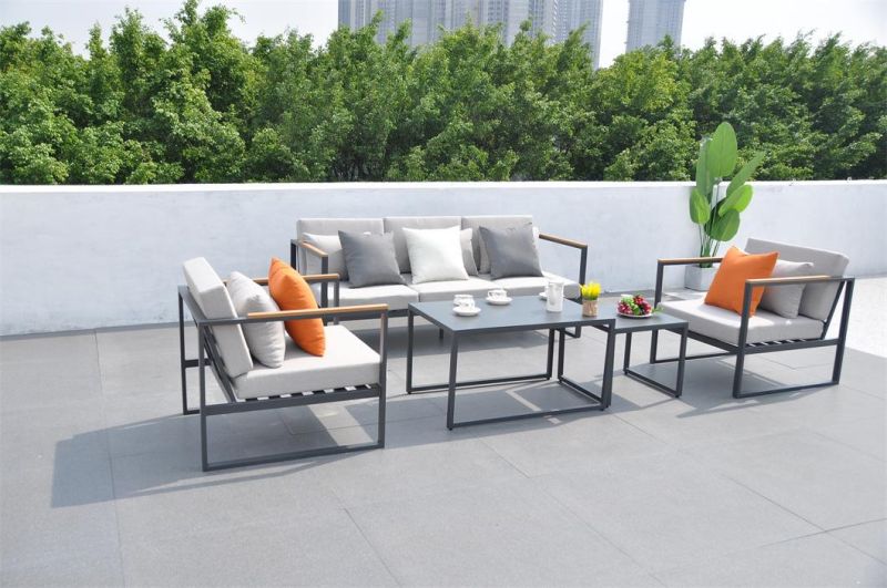 Modern Garden Furniture Sofa Patio Rattan Outdoor Lounge Set Hotel Home Aluminum Leisure Sofa Set