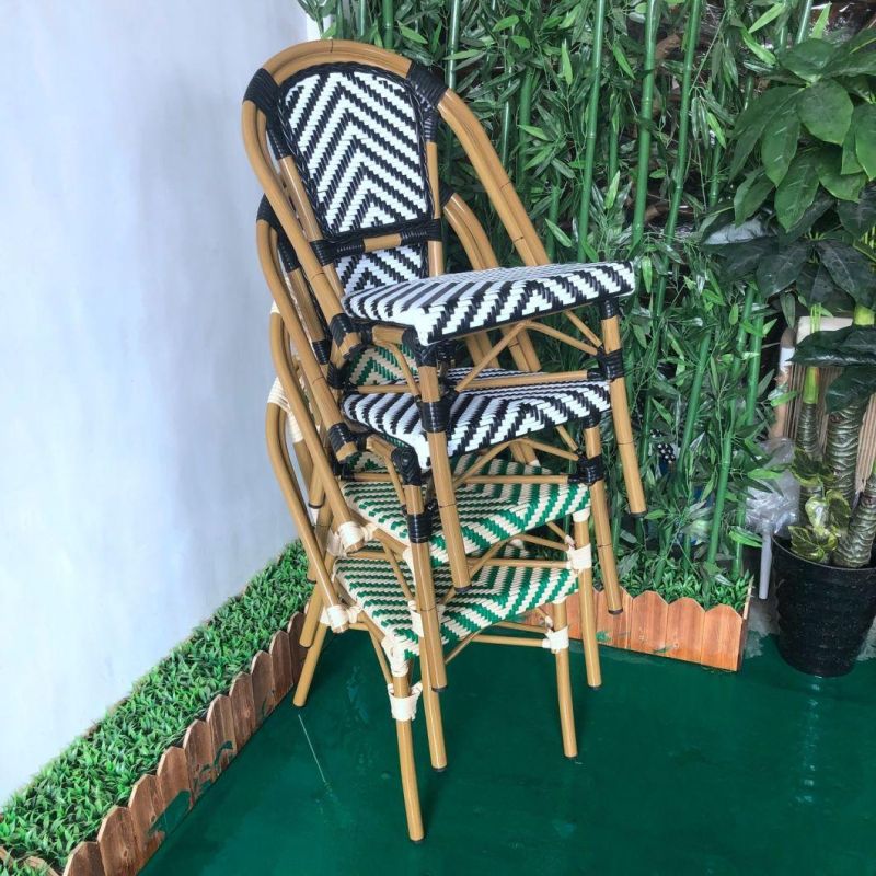 Customized Pattern Cafe French Metal Parisian Chairs Outdoor