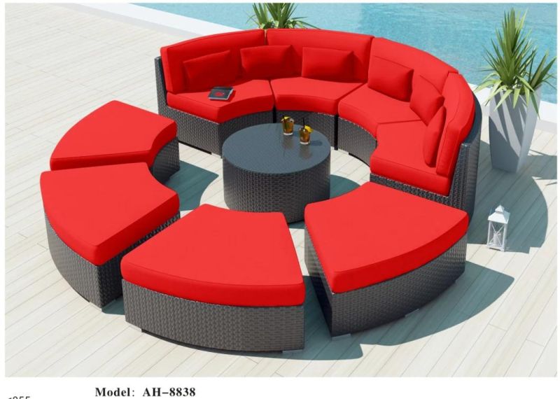 Hot Selling New Designs Outdoor Furniture Dark Brown Wicker Urbana Sofa, Sectional Sofa Set for Outside or Inside