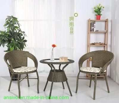 Rattan Chair, Wicker Chair, Coffee Table, Three-Piece Indoor Balcony Table and Chair, Leisure Rattan Outdoor Chair