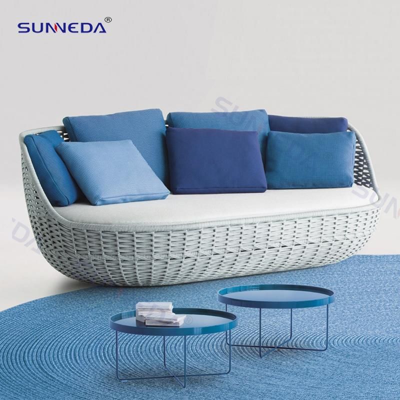 Villa Luxury Leisure Sofa Set with Stainless Steel Tea Table
