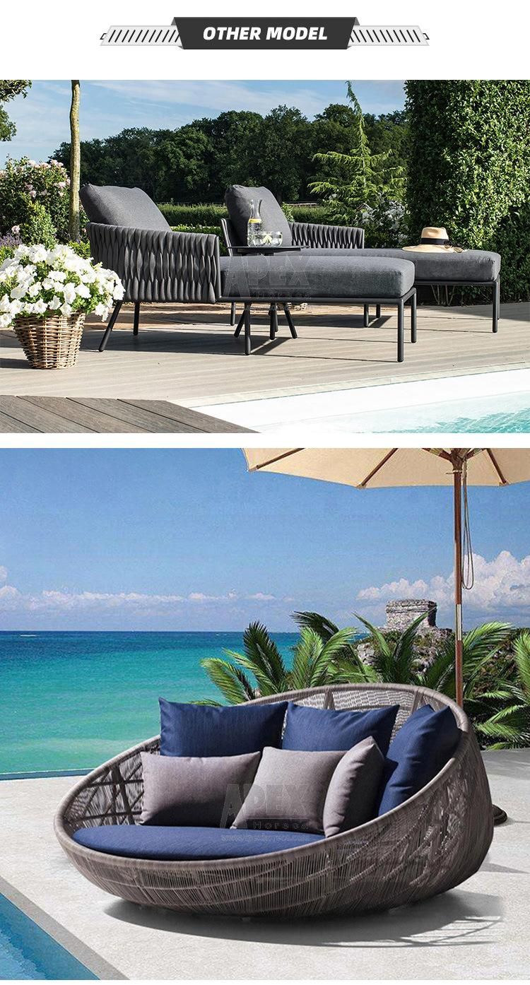 Promotional New Style Home Patio Beach Daybed Aluminum Rope Lounge