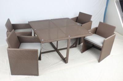 Wholesale Space Saving Outdoor Rattan Dining Cube Set Outdoor Furniture