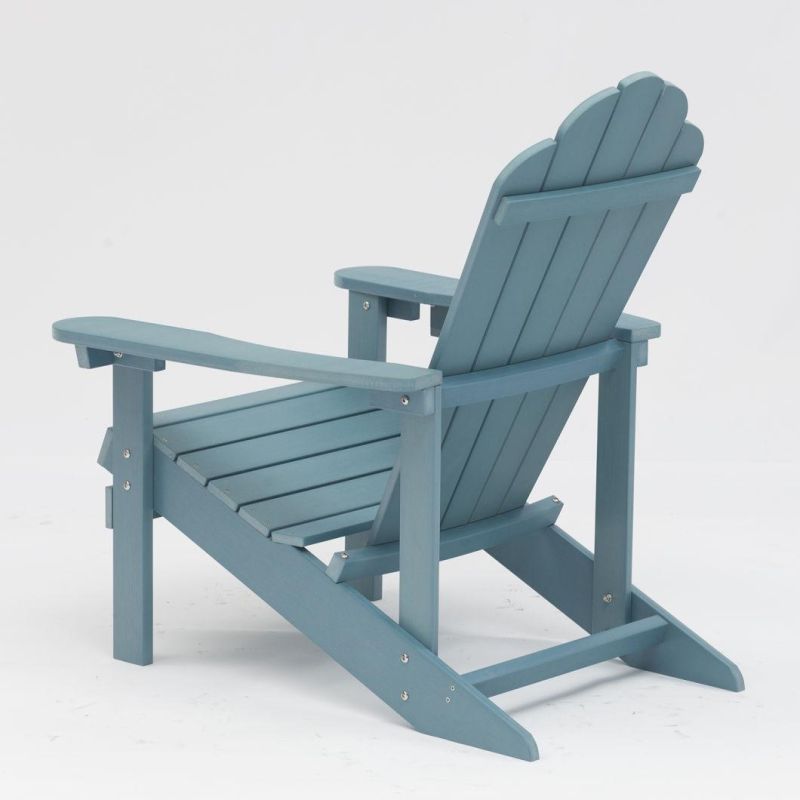 High Quality Plastic Wood Sun Lounger Outdoor Leisure Lounger Unique Beach Adirondack Chair with Cup Holder