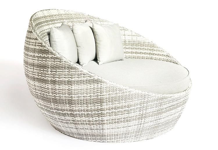 Outdoor Garden Furniture Set Round Rattan Sofa Bed with Side Table