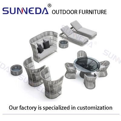 Hotsale Durable Aluminium Metal Wicker Rattan Crafted Furniture Set