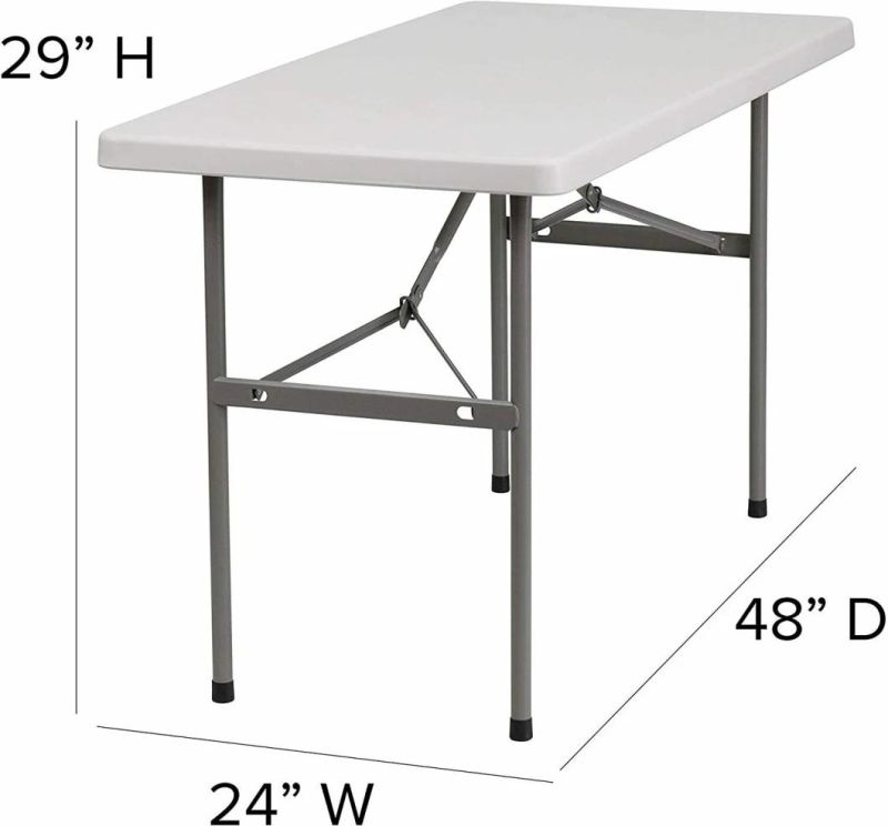 Wholesale 24" X 48" 4FT White Plastic Folding Table for Indoor Outdoor