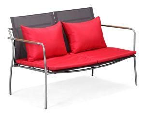 Modern Outdoor Love Seat Sofa with Metal Legs