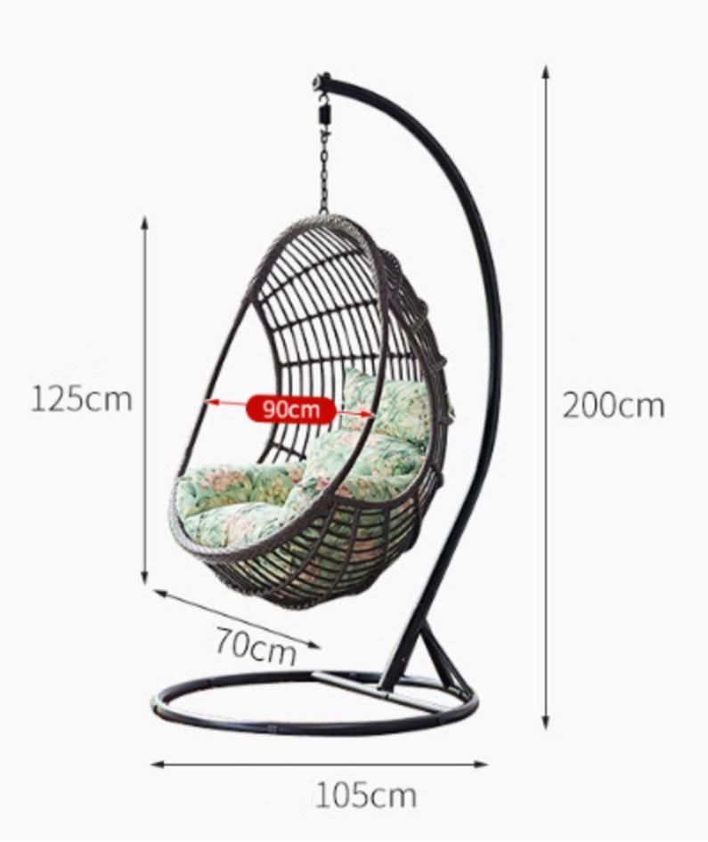 Gorgeous Hotel Beach Patio Indoor Metal Rattan Swing Hanging Chair