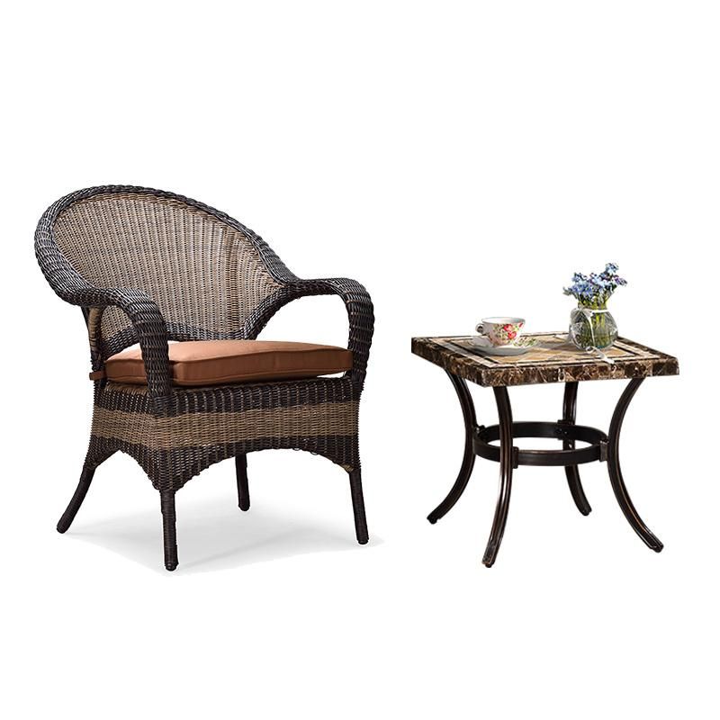 Outdoor Patio Garden Swing Rattan Chair and Rattan Table Combination