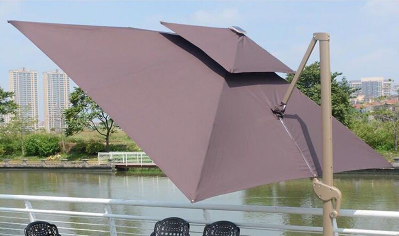 Wholesale Patio LED Light Garden Furniture Sun Shade Parasol Umbrella Outdoor Umbrellas Restaurant Cover Sun Shading Parasol Solar Charge LED Light Umbrella