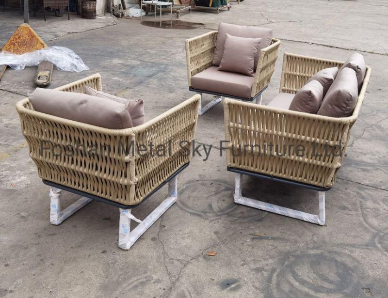 Outdoor Aluminum Garden Hotel Villa Patio Combination Rope Rattan Sofa