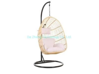 Modern Bird Nest Shape Patio Swing Hanging Chair PE Rattan Indoor Swing