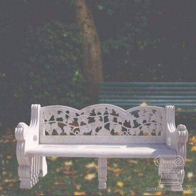 Marble Bench with Hollowed Grape Pattern