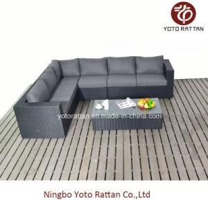 Black Long Corner Sofa for Outdoor (1302)