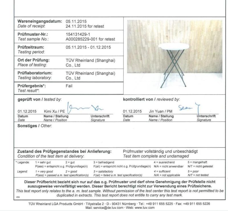 80cm High Bar Table in Bistro Klappertish