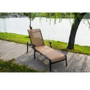 America Style Factory Selling Sunbed Lounge Aluminum Sunbed Textilene Seat