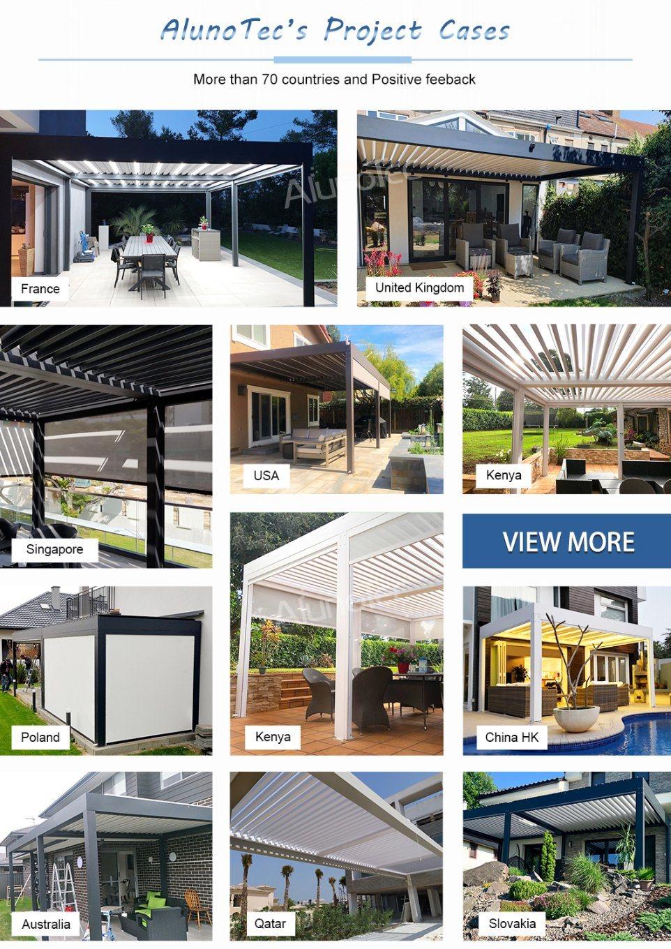Pergola Closing Louver Roof System Motorised Louvres for Decking