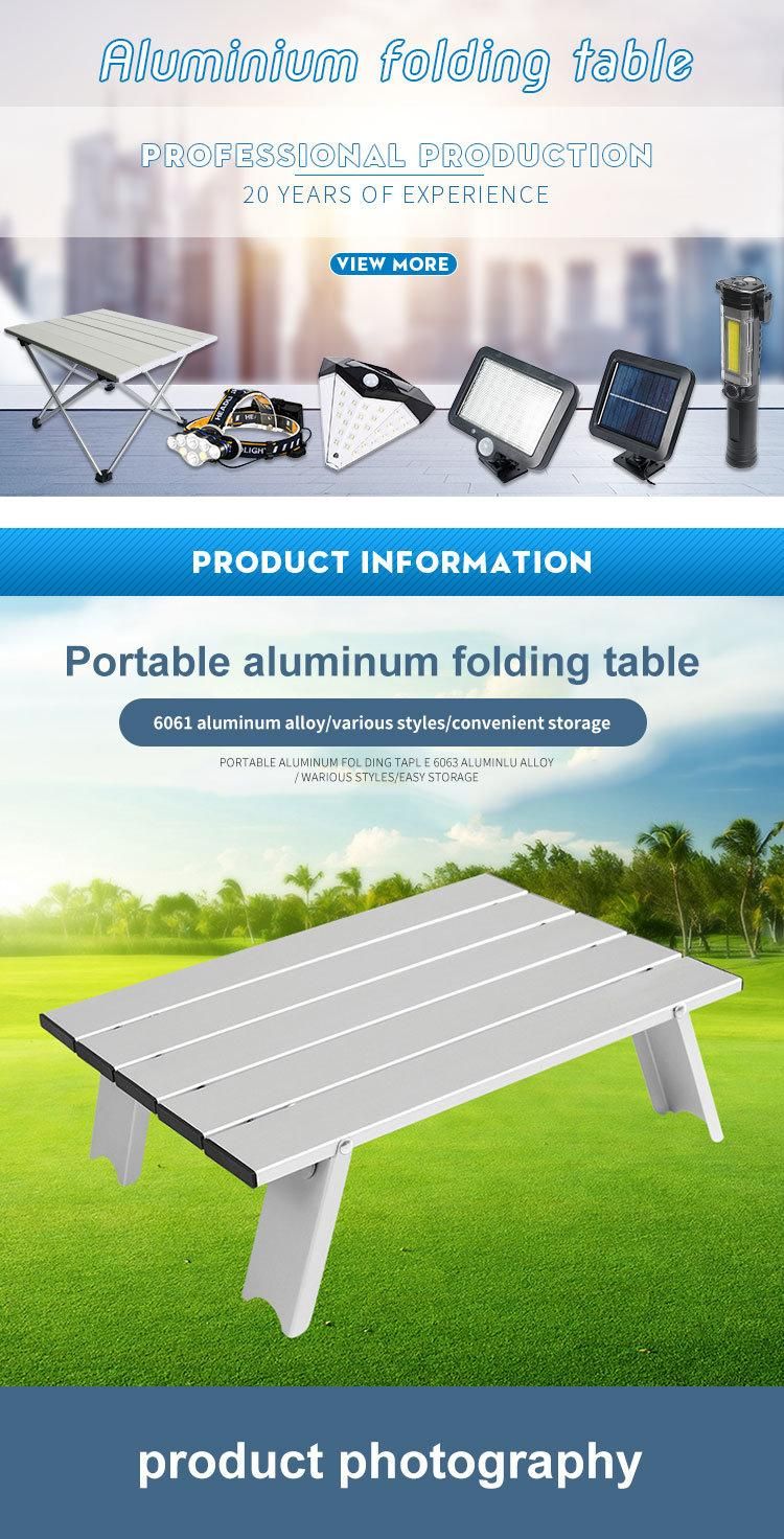 Small Portable Easy to Store Aluminum Alloy Outdoor Folding Camping Picnic Table
