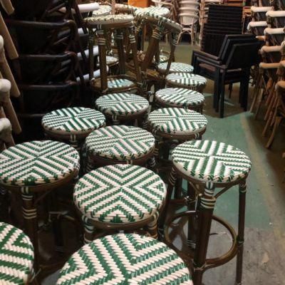 Factory Supply Antique Design Bamboo Look Outdoor Bistro Rattan Bar Stool