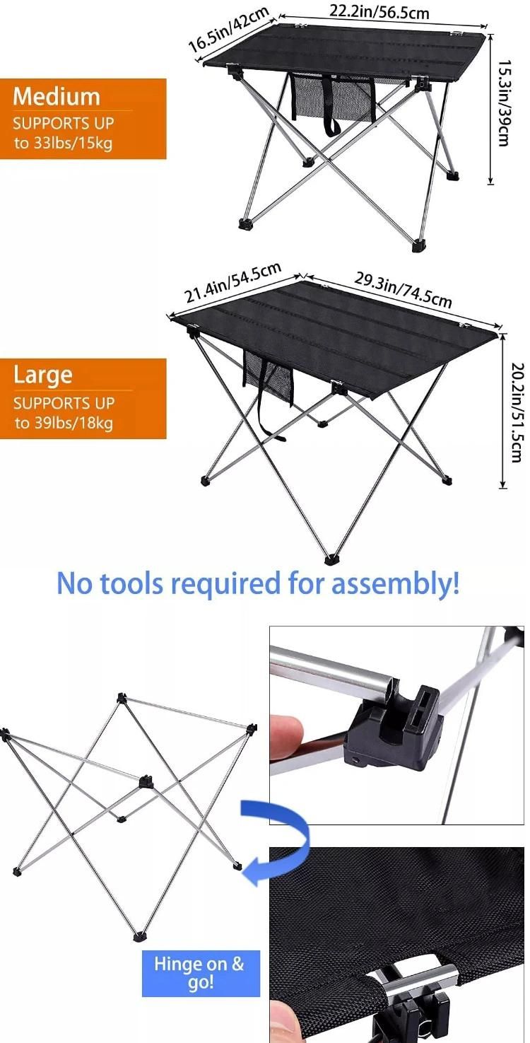 Outdoor Camping Table Portable Foldable Desk Furniture Computer Bed Ultralight Portable Camping Table