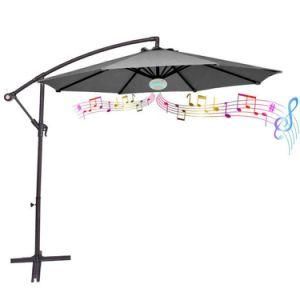 2021 Most Popular Luxury Promotion Umbrella Popular Patio Umbrella with Bluetooth Speaker Banana Outdoor Garden Sun Parasol Umbrella