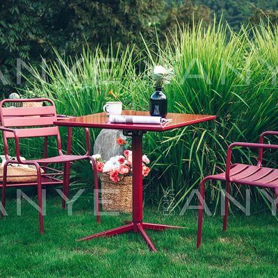 Garden Occasional Furniture Outdoor Rust Resistant Metal Stackable Armchair Dining Chair