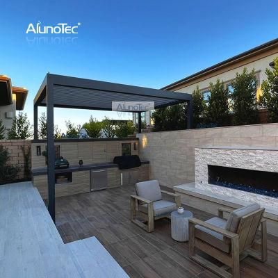 AlunoTec High Quality Outdoor Motorized Louver Roof Metal Gazebo Aluminium Pergola Pergolas Bioclimatica