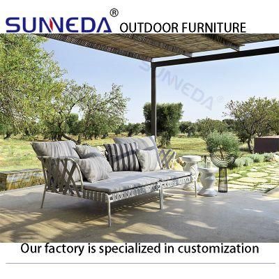 Aluminium Alloy Metal Cushion Bistro Studio Courtyard Outdoor Lounger Furniture