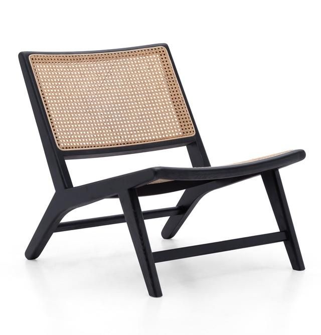 Wholesale Low Price Real Rattan High Back Ash Wood Leisure Chair Lounge Sofa Recliner Resting Chair