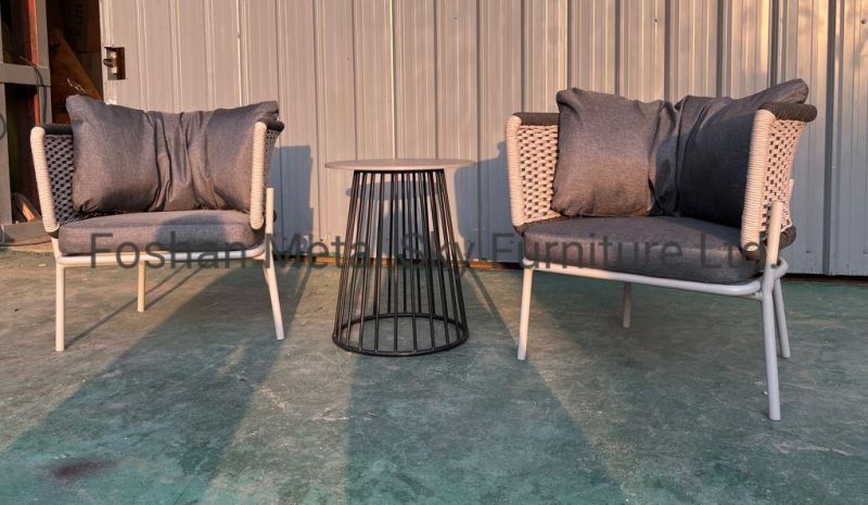 Outdoor Rattan Furniture Restaurant Patio Garden Aluminum Wicker Rope Sofa