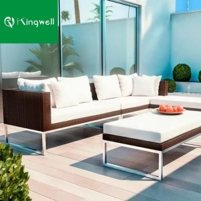All Weather PE Rattan Outdoor Patio Furniture Sofa Set for Garden with Waterproof Cushion