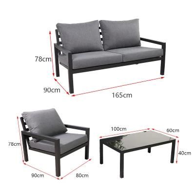 Customized New Garden Furniture Sofa Set Metal Framed Outdoor Sofas