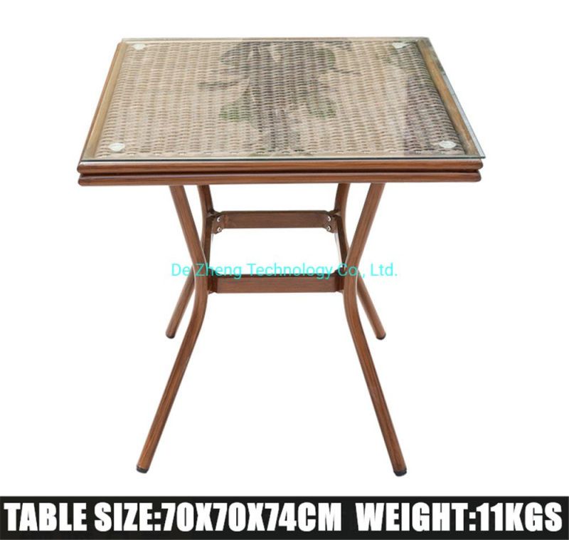 Metal European Design Modern Stainless Steel Dining Garden Outdoor Furniture Aluminum Sintered Stone Table Set