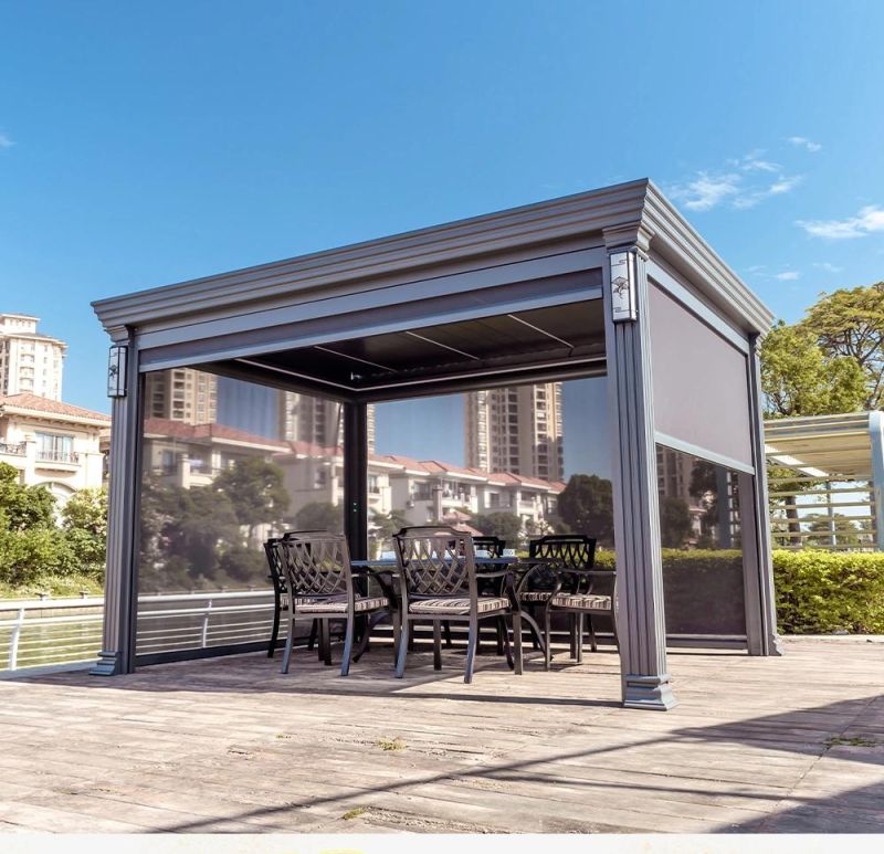 Aluminum Modern Automatic Patio Outdoor Carport Gazebo Bioclimatic Louvered Roof Garden Pergola