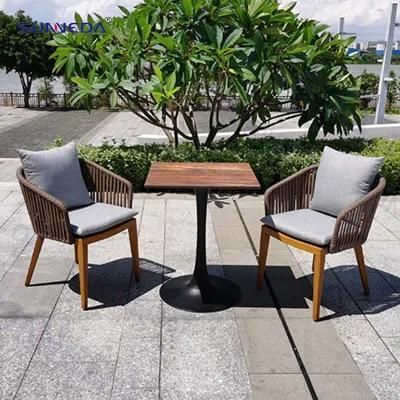 Garden Leisure Chair Teak Wood Aluminum Frame Chair Set