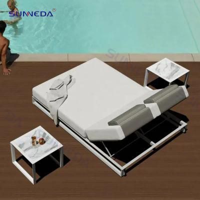 Modern Outdoor Garden Hotel Home Patio Furniture Sun Lounger Aluminium Sunbed Sofabed Daybed Furniture Set