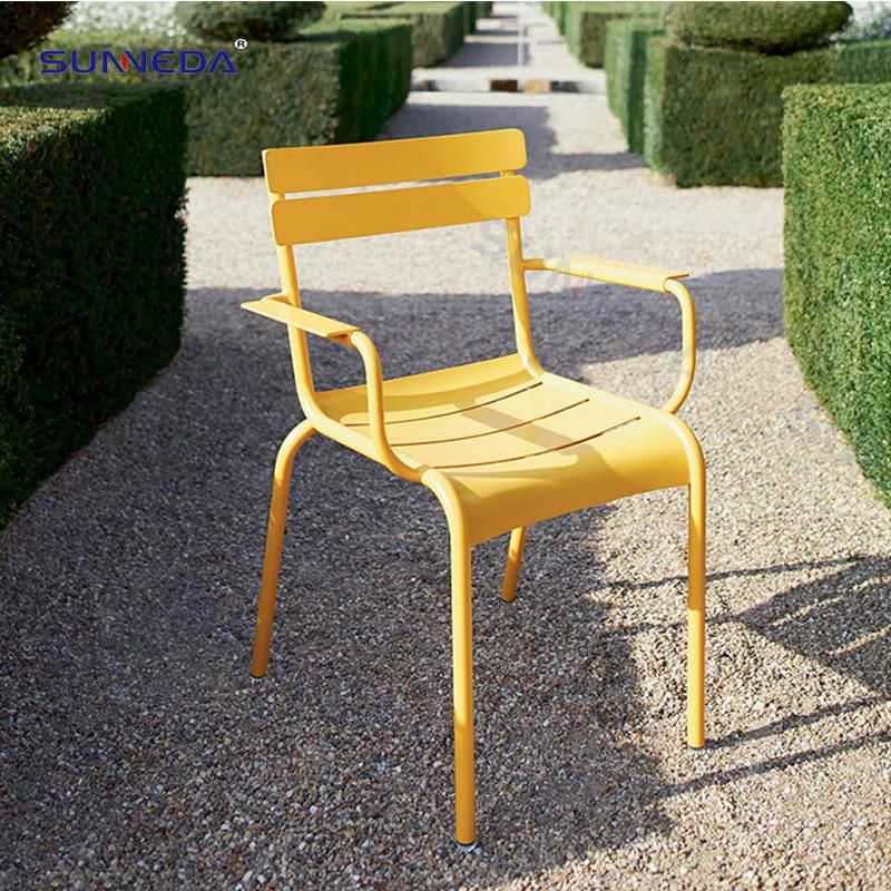 Minimalist Style Table Set with Space Saving Stacking Structure Chair