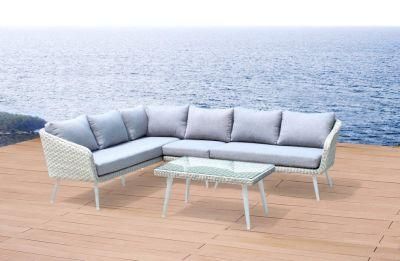 Custom Contemporary Cheap Balcony out Door Gardn Furniture Patio PE Rattan Aluminium with Cushions Furniture