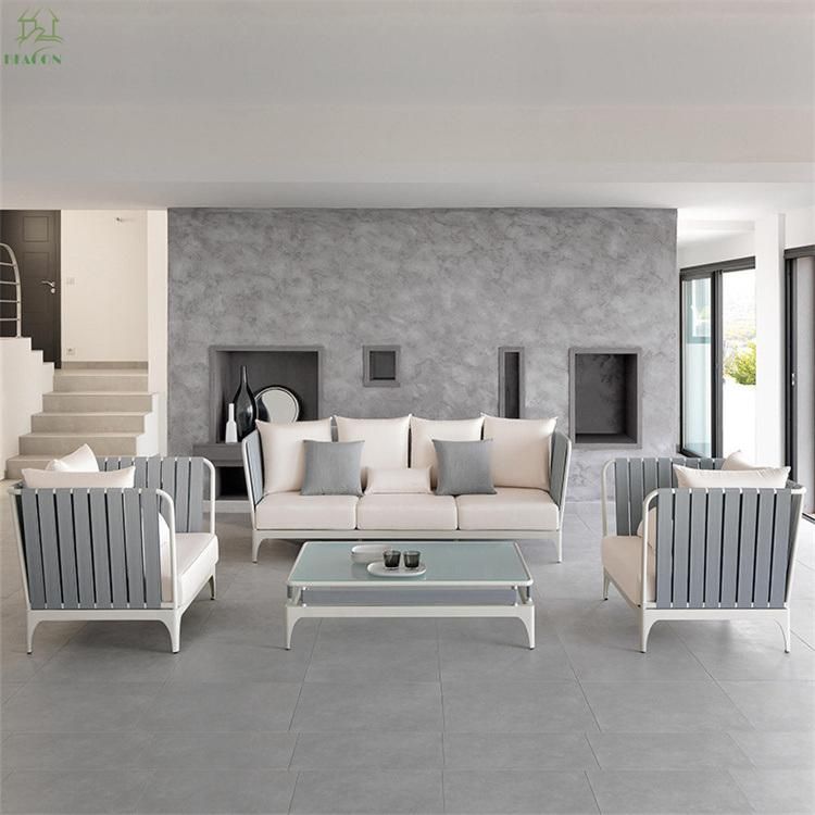 New Design Outdoor Sofa Furniture Garden Leisure Living Sofa Rope Woven Aluminum Frame Waterproof Outdoor Sofa Sets