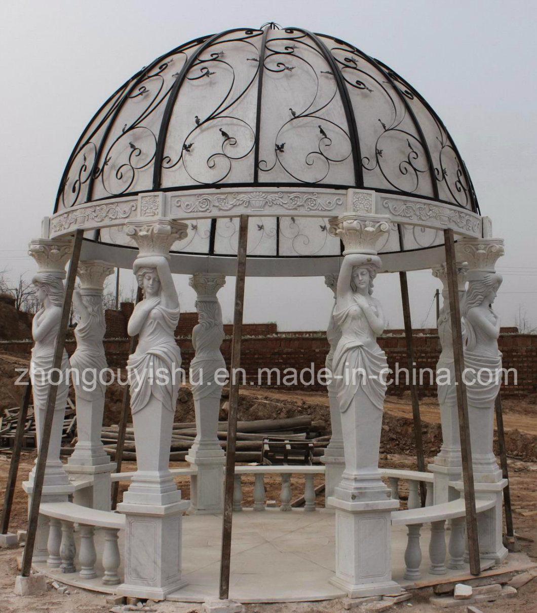 White Natural Marble Garden Gazebo