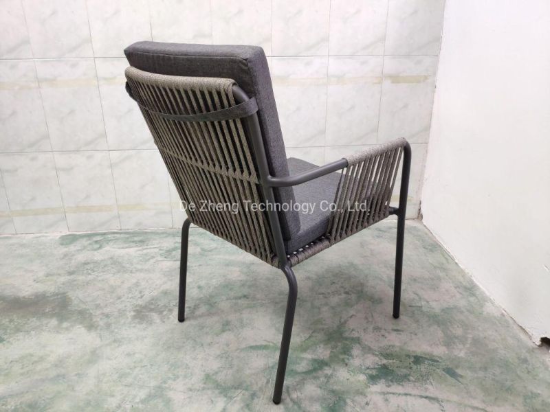Garden Outdoor Restaurant Rope Chair for Hotel Dining with Waterproof Cushion