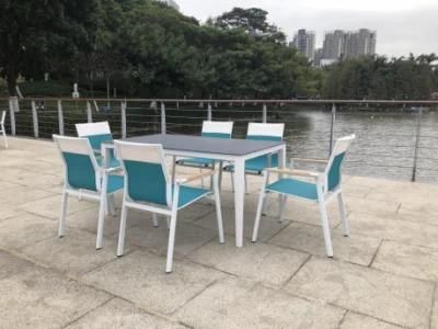 Metal European OEM Customized 6 Seater Dining Set Outdoor Chair